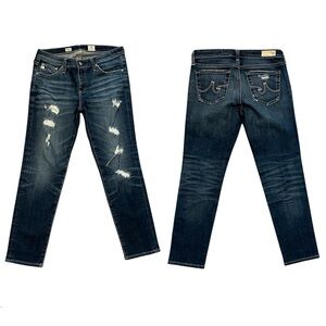 ADRIANO GOLDSCHMEID Jeans Women’s 28 Blue Stilt Crop Cigarette Distressed